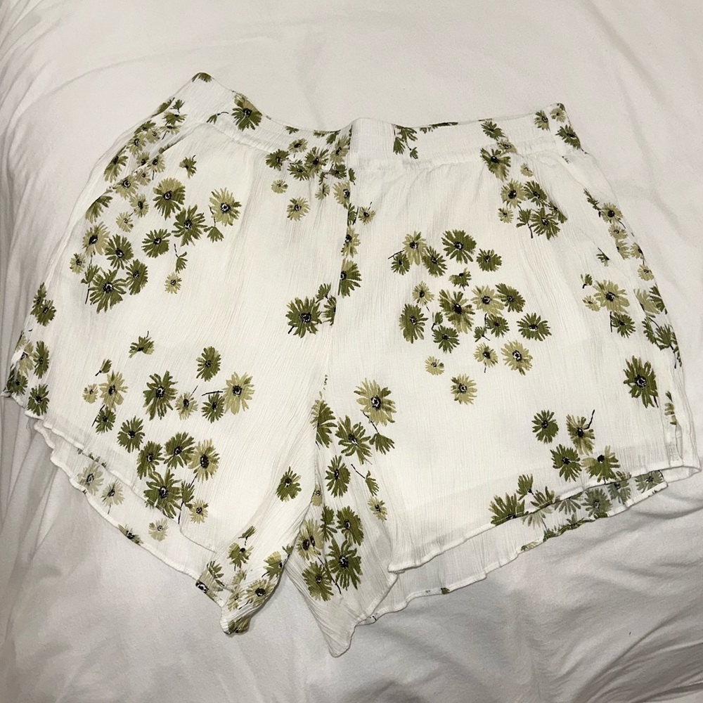 Green Flower Shorts